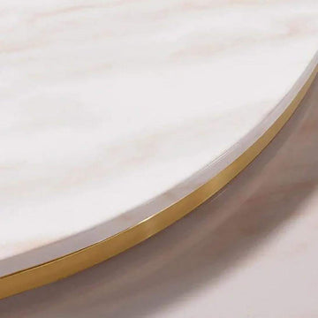 Modern Luxurious Round White Stone Side Table X-Base End Table in Gold-Richsoul-End & Side Tables,Furniture,Living Room Furniture